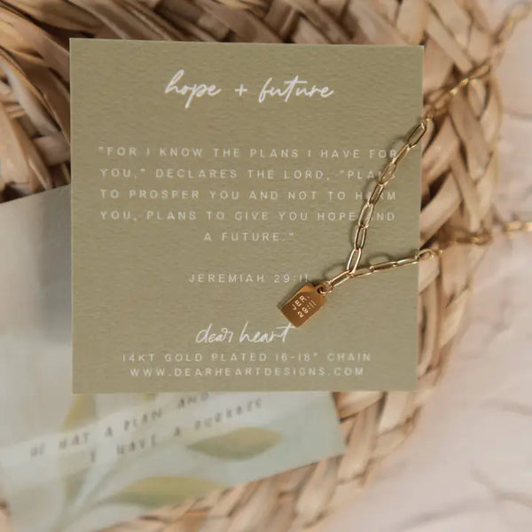 "Hope + Future" Scripture Necklace