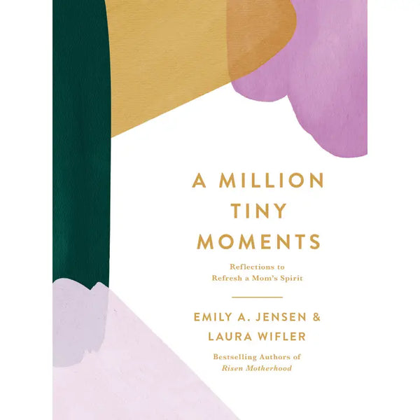 Book cover of 'A Million Tiny Moments' with abstract shapes and author names.